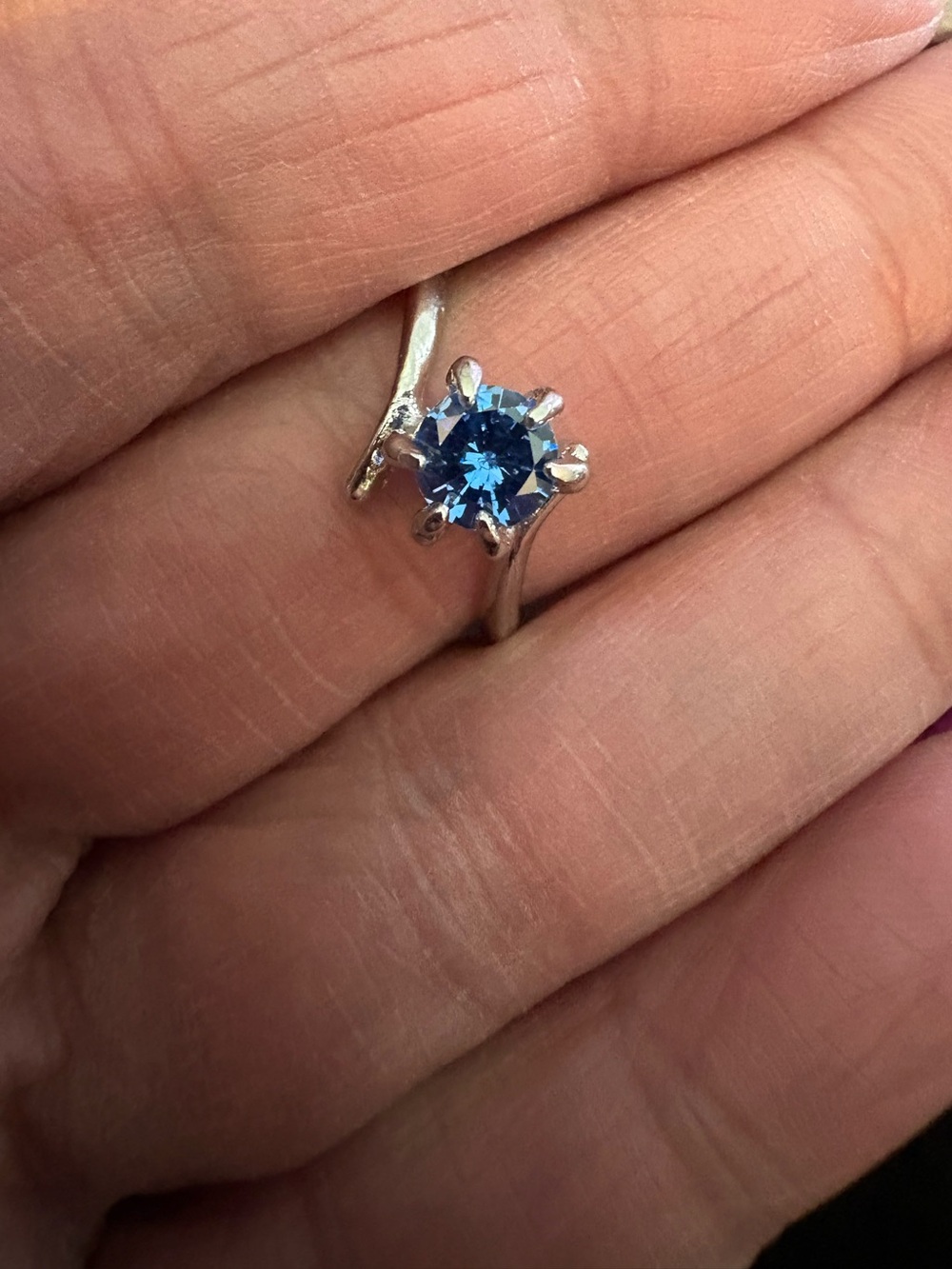 Ring- Stainless steel size 9 Blue stone ring NWT